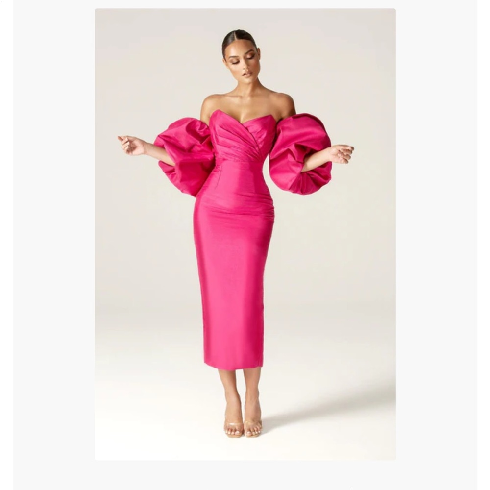 Alieva Tiffany Dupioni Puff Sleve Dress